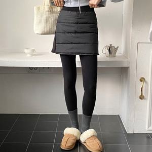 H스타일(JO)기모패딩치마레깅스 가을 치마레깅스 여성 스커트 주름