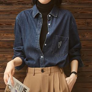 [몽벨리즈]하트자수데님셔츠 mde2301163