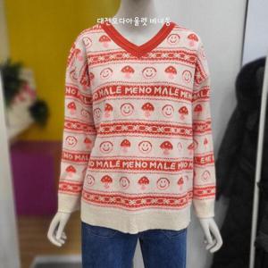 [베네통]베네통 스마일포인트  브이넥니트 BAKP49361 OR_DJ