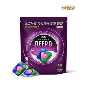 [아이러브베베]딥큐 3in1 샤르망부케 100개입 캡슐세제 실내건조 고농축 대용량 세탁 드럼세탁기 세제