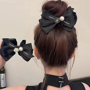 둥근 집게핀 장미 리본진주 WFJZGSF