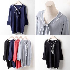 여성의류 EB 7부심플리본니트 1946H102 빅사이즈