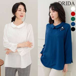 봄 가을 여자 정장 긴팔 쉬폰 빅사이즈 카라 블라우스 40-50대 중년여성 엄마옷 미시 하객 상견례