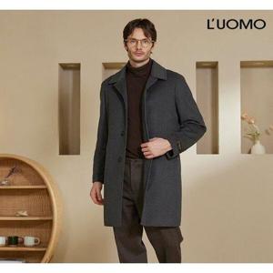 [워모 ]워모 남성 울 캐시미어 블렌딩 퀼티드 트리밍 코트 그레이