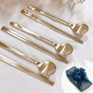 놋반 안성방짜유기 3인수저세트 수저받침3개 보자기