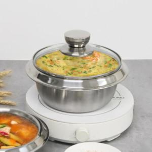 올 스텐 유리 가정용 뚝배기 인덕션 계란찜 304 업소용 냄비 대 16cm
