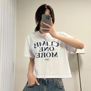 여자 세미크롭 면반팔티 SS 미니멀리즘 티셔츠