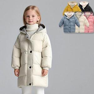 키즈롱 남아여아 후드 배색 롱패딩 점퍼 206039