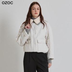 [오조크(OZOC)] 니트카라  숏 패딩 점퍼 (택가격: 199000원)