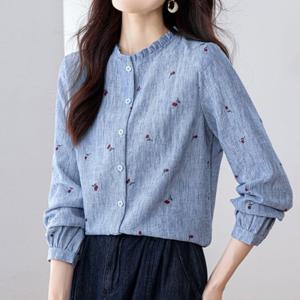 [몽벨리즈]레드체리프릴카라블라우스 mde2302762