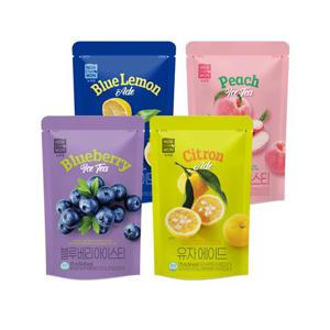 [녹차원] 파우치아이스티 40팩(복숭아10팩+블루베리10팩+블루레몬10팩+유자10팩)