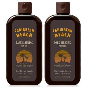 캐리비안비치 초간단 퀵 셀프 다크 블렌딩 선 오일 대용량 250mlX2개 (구릿빛피부, 바디프로필, 썬텐)