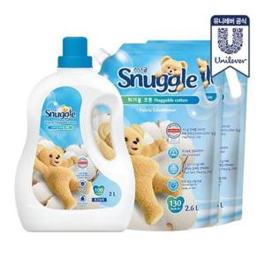 [유니레버]스너글 초고농축 섬유유연제 허거블 코튼 2L + 리필 2.6L 2개