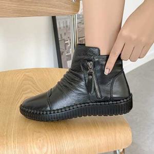 제이슈 /  빠른배송 소가죽 기모안감 로코코 앵클부츠 3cm