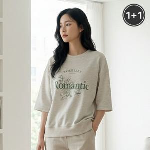 [홈앤단독-유니제이] (1+1)로맨틱 오버핏 7부 맨투맨