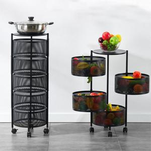 국민기저귀함 원형 회전 5단 기저귀정리함 이동식선반 수납 보관함 트롤리아기 미용 무빙카트 블랙 K857