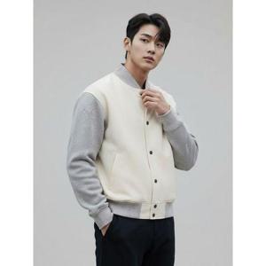 [뉴발란스]오버핏 바시티 자켓 베이지 NBNAD2S013-35