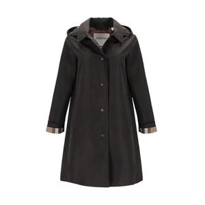 버버리 옥스클로즈 OXCLOSE 여성 후드 트렌치코트 블랙 81041851