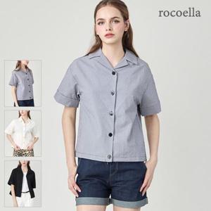 [로코엘라] 웨니스 여성 시어서커 크롭 셔츠 아우터 3종택1