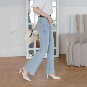 봄가을 여자 키작녀 나팔 부츠컷 청바지 데님 팬츠 WFHGFXT