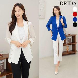 [드리다]여름 여자 테일러드 카라 정장 슬림핏 시스루 빅사이즈 자켓 40-50대 중년여성 엄마옷 미시 하객
