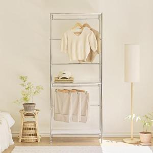 아씨방가구 닐로 미드센츄리 행거 드레스룸 모듈 2단 옷장 800D