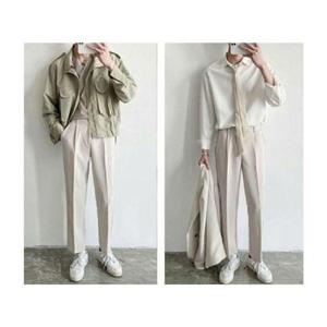 [에이치플러스몰]남성와이드슬랙스 3컬러 1P 남자 정장 바지 하객룩