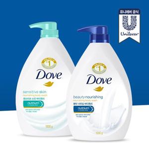 [텐텐혜택] 도브 바디워시 뷰티너리싱 1L + 센스티브 스킨 1L