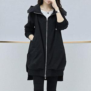 데일리 여성 간절기 후드 트렌치 집업 자켓 점퍼