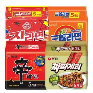 갤러리아_봉지라면 혼합 20봉(신라면5봉+짜파게티5봉+진라면매운맛5봉+