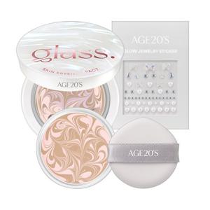 [홀리데이에디션] 에이지투웨니스 글래스 스킨 에센스 팩트 글로우 (본품+리필1개)+주얼리스티커