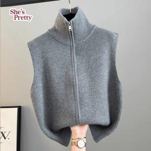 [쉬즈프리티] 가쏘터틀넥집업조끼_여성베스트
