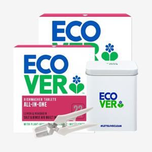 [백화점 동시판매][에코버]올인원 식기세척기세제 레몬 만다린 68개입 1팩+1팩 22개입 +가위+틴케이스