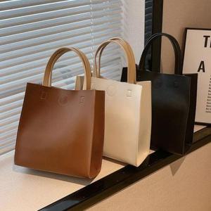 [위드라온]사각 심플 세로 스타일 데일리 여성 미니 가방 토트백