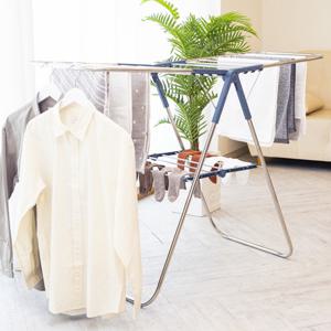 [국내생산] 대용량 스테인레스 빨래건조대 2단 후크형 중형