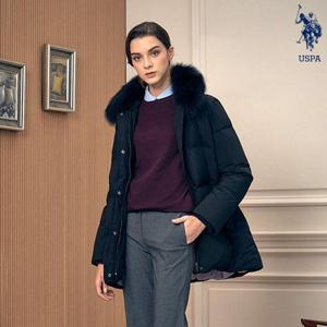 [USPA]21FW 폭스카라 구스다운 여성 점퍼(블랙)_WP21-DW404BK