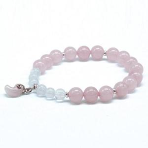 [힐링젬]장미수정 아쿠아마린 곡옥팔찌 천연원석 탄생석팔찌 SB-200129