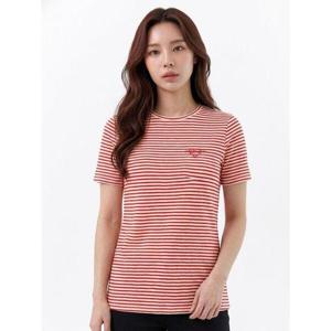 [샤트렌]레드 잔단가라 하트 포인트 티셔츠 HCCMTS208