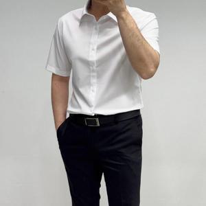 [바쏘옴므]25SS 남성 쿨링 슬림핏 반팔 정장 와이셔츠WHWSZ2TD61