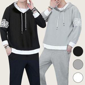 [모로엠] 남성 상하의 트레이닝복 후드 트레이닝세트 세트 ON-SET-QWD935B7