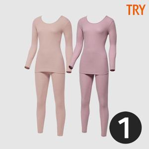 [트라이]트라이 여성순면내의 후라이스 신축성 40수 무지 동내의 겨울 내복세트