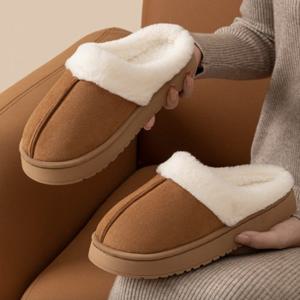 [미끄럼방지] 겨울 털 슬리퍼 1켤레