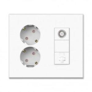 TI1 화이트 통합수구 콘센트2구+CATV 2방+인터넷 8P 1구 틸인스 (WF999D9)