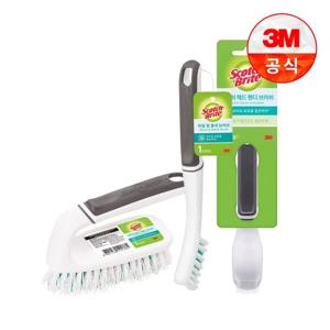 [3M]욕실청소용 브러쉬 3종세트(타일 틈새 브러쉬+다용도 브러쉬+핸디 브러쉬 3종)
