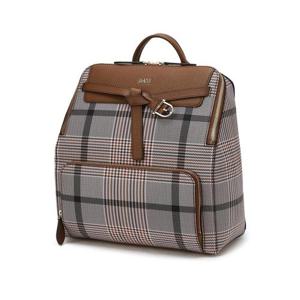 닥스 액세서리 [EDINBURGH] 브라운 빅 모던 체크 벨트장식 백팩 (DCBA5F676W2)