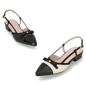 [정상가 139,000원] 엘칸토 여성 배색 리본 플랫 슬링백 2cm LCWO26I613