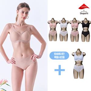 [블루 1세트 추가증정] 26SS 신영와코루 라이크라쉐이핏 인견 레이스프리컷 브라팬티 패키지-F62