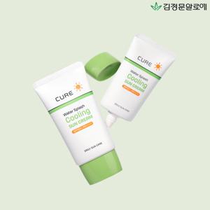 [수분폭발 쿨링 선크림 2개/김정문알로에] 큐어 워터 스플래쉬 쿨링 선크림 (SPF50+,PA++++) 40mlx2개