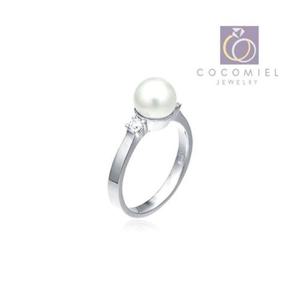 [OF741NO3]화이트 진주 큐빅 EBS R 54 은반지 실버반지