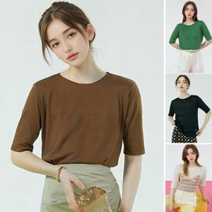 [도로시양장점] ★4종세트★ 린넨 블렌딩 내츄럴 티블라우스 SET